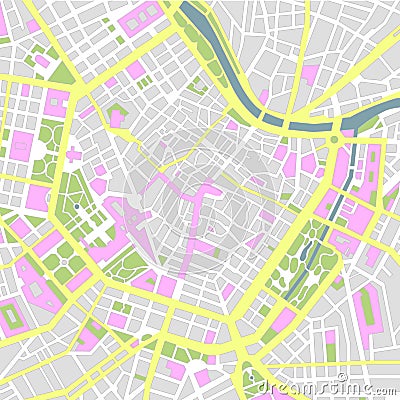 Central vienna /wien city map Vector Illustration